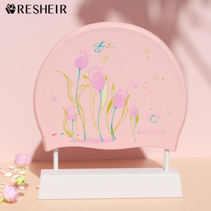 Swimming Cap Women Adult Waterproof Comfortable Enlarged Head Korean Fashion Printed Silicone