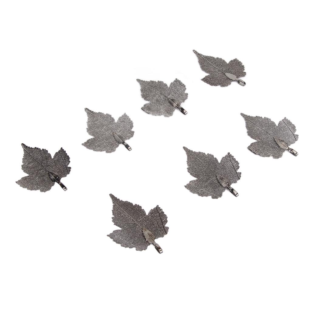 7pcs Leaf Pendant Healthy Zinc Alloy Durable DIY Ingenious Craft Leaves Pendant for Party Black