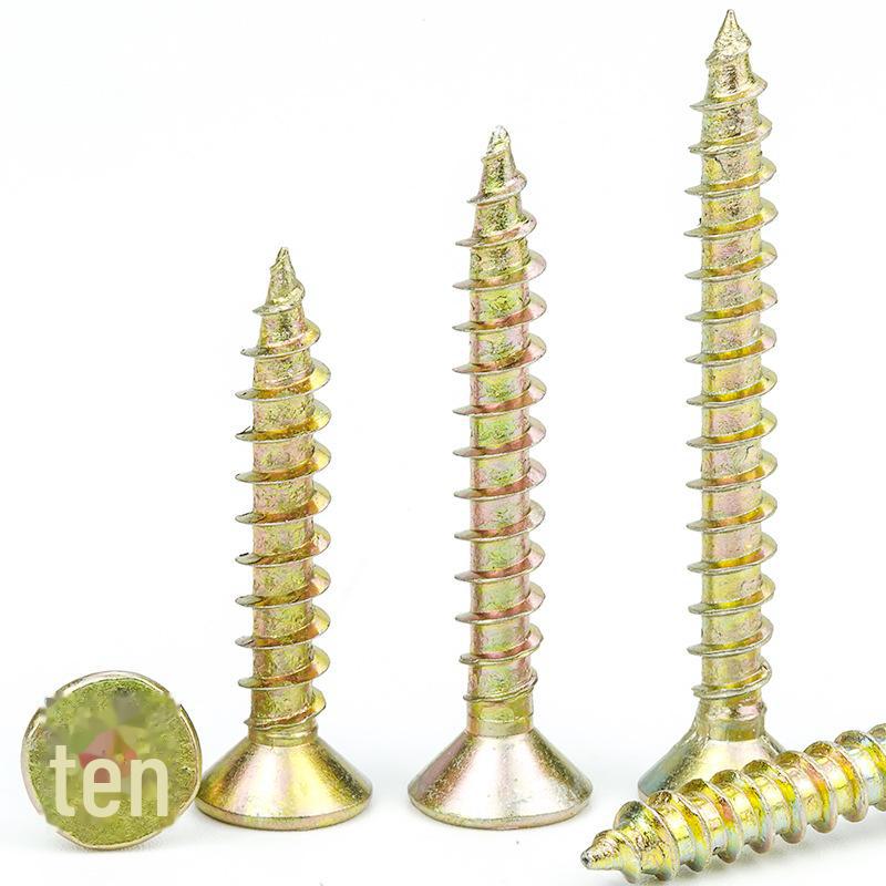 Color-Plated Zinc Wood Screws and Carpentry Nails Set