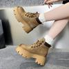 Miu home Martin boots women's retro locomotive boots European and American leather short tooling boots British style big yellow boots women's boots