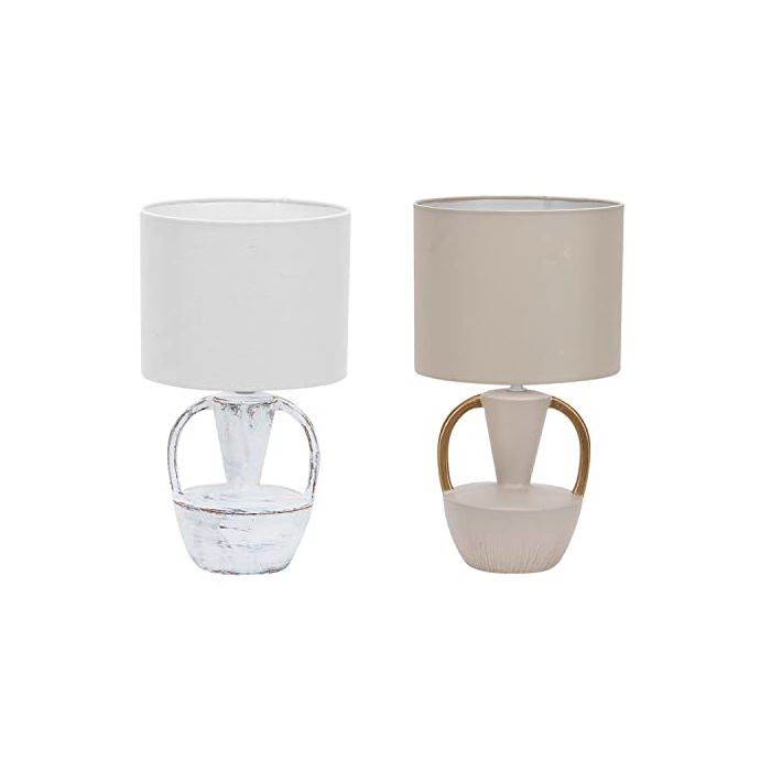 Keramik-Schreibtischlampe - DKD Home Decor - Polyester - 50 W - 20x20x35 cm - 2 Stück