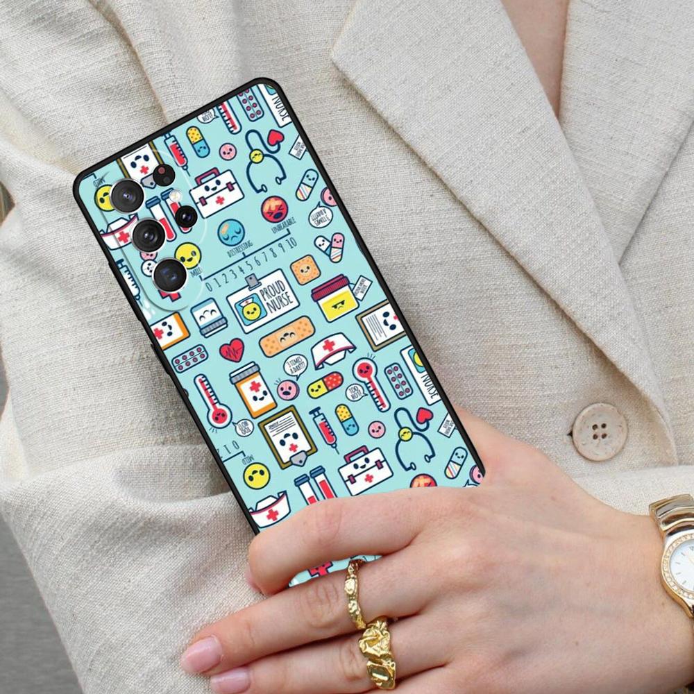 Cartoon Doctor Nurse Cell Phone Case for Samsung Galaxy S26 Ultra S25 S24 S23 S22 S21 S20 Note10 Cover
