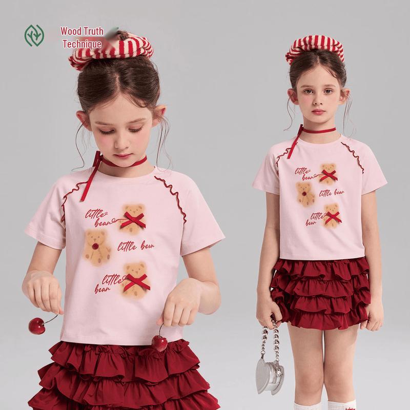 Girl s Cotton Blend Bear Print T-Shirt 150