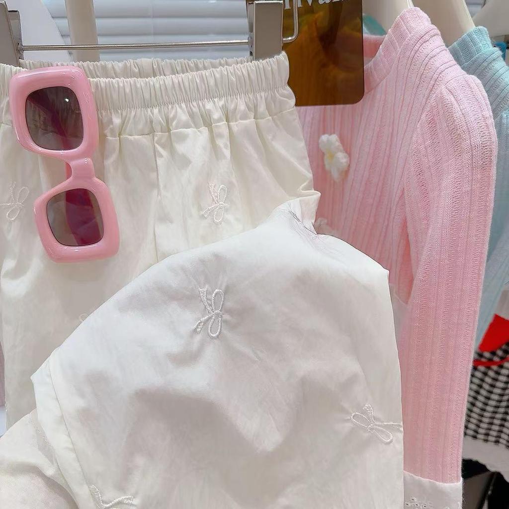 Girls' Stylish Lace Patchwork Top & Yamamoto Pants Set - Spring/Autumn 2025 Trend