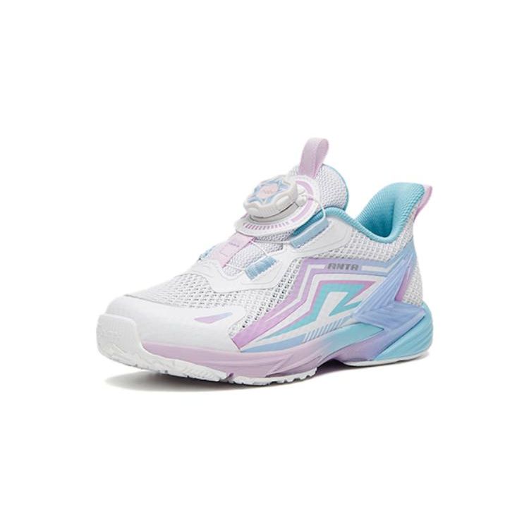 Anta PU Balance Bike Anti-Kick Shock Absorption Low-Top Childrens Running Shoes Kids running shoes White Purple 322329961-1