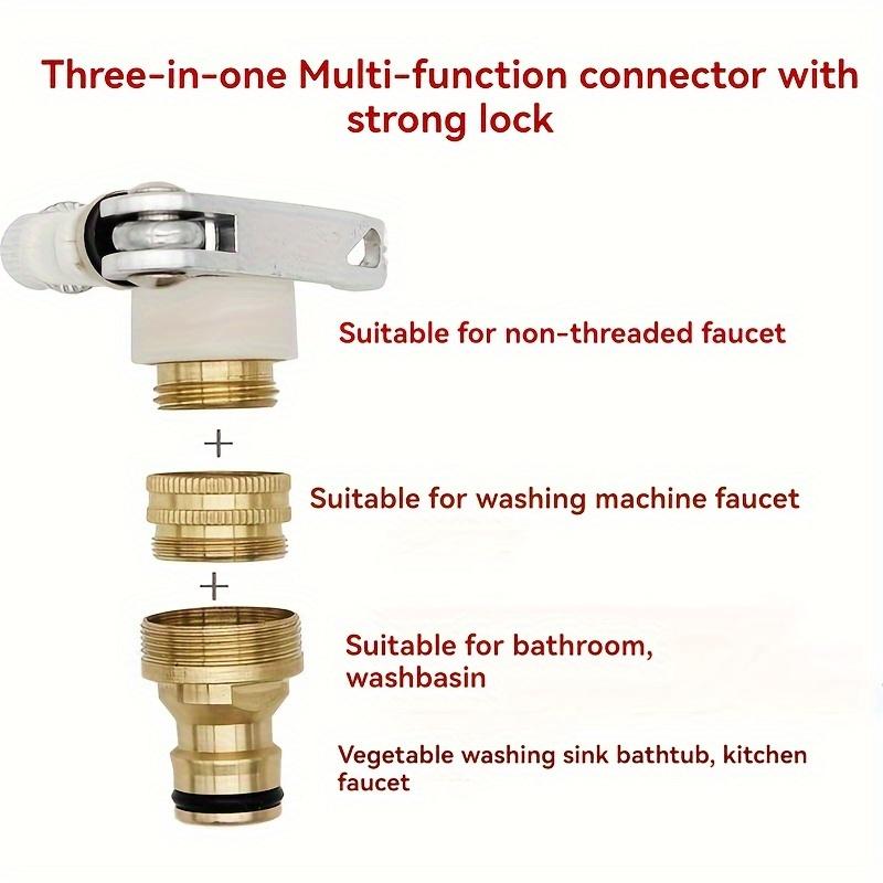 3-in-1 Copper Faucet Adapter Set Garden Quick Connect Hose Connector