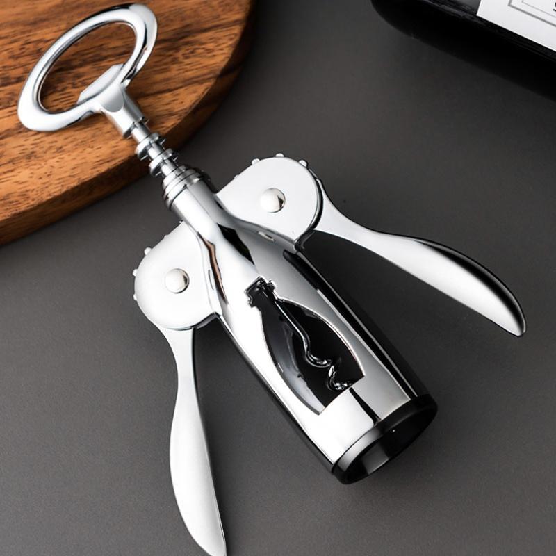 Handrörelse Flasköppnare Klassisk Och Praktisk Rostfri Vinkorköppnare Bärbar Vinkorkborttagare Köksredskap