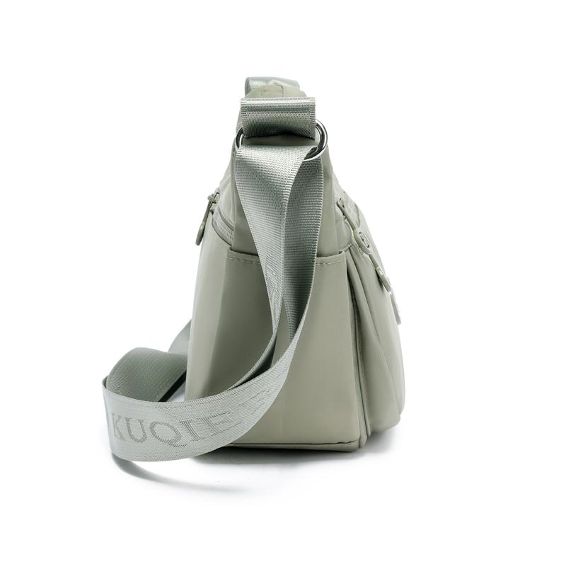Lightweight Nylon Half Moon Sling Bag with Dual Zipper Pockets Casual Crossbody Waist Pack for Daily Travel