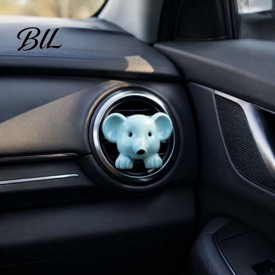 Car Vent Air Freshener Cute Pet Clip, Elephant/Dog/Lamb/Hippo/Penguin Dashboard Accessories Trim Resin Diffuser for Auto Interior Decoration Scent
