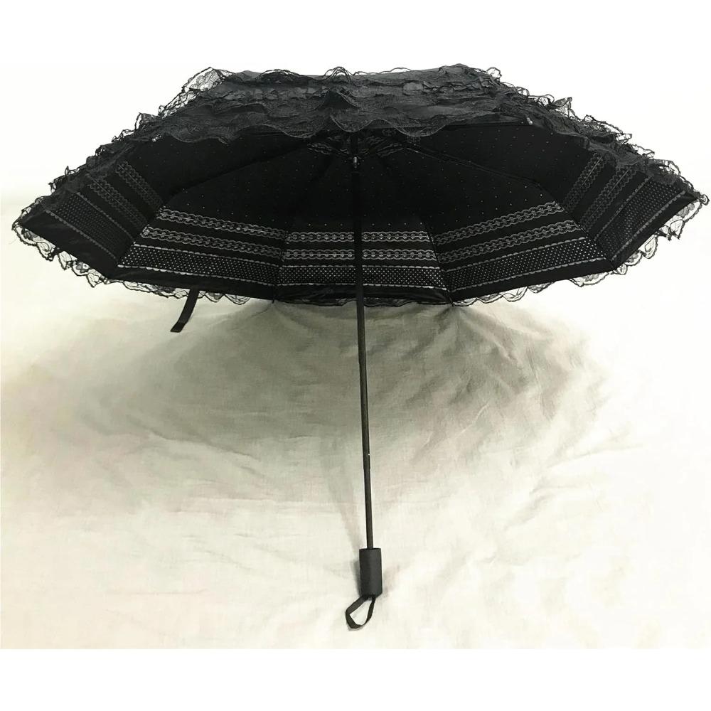 Vintage Lace Sunshade, Gothic Lolita Umbrella, UV Sunscreen, Witch Role-playing, Photography Props, Party Decoration, Folding Umbrella
