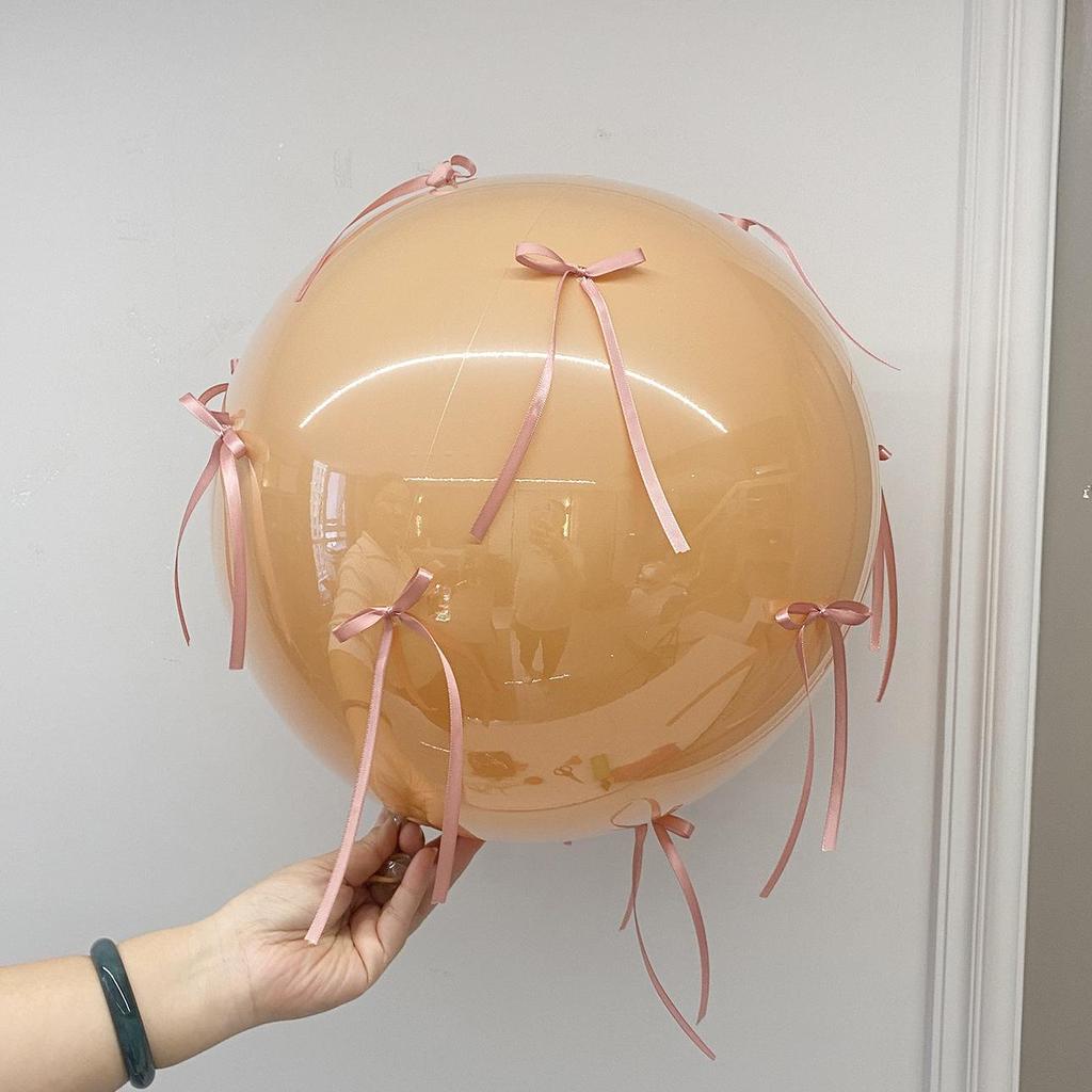 Elegant Transparent Latex Balloon Set with Pink Bows for Valentine's Day, Engagement, and Birthday Celebrations
