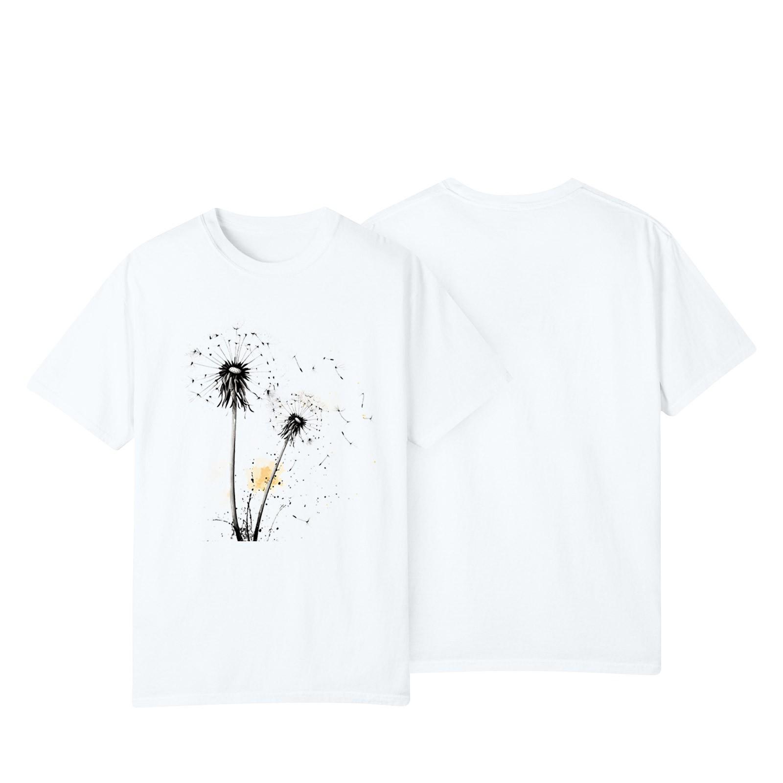 

Women s Casual Sunflower Print Street Slim Fit Short Sleeve T-Shirt Top XL білий