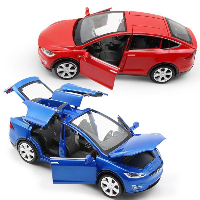 Tesla Model 132 X 90d Suv Diecast Model Car Soundlight Pull Back Kids Toy Gift