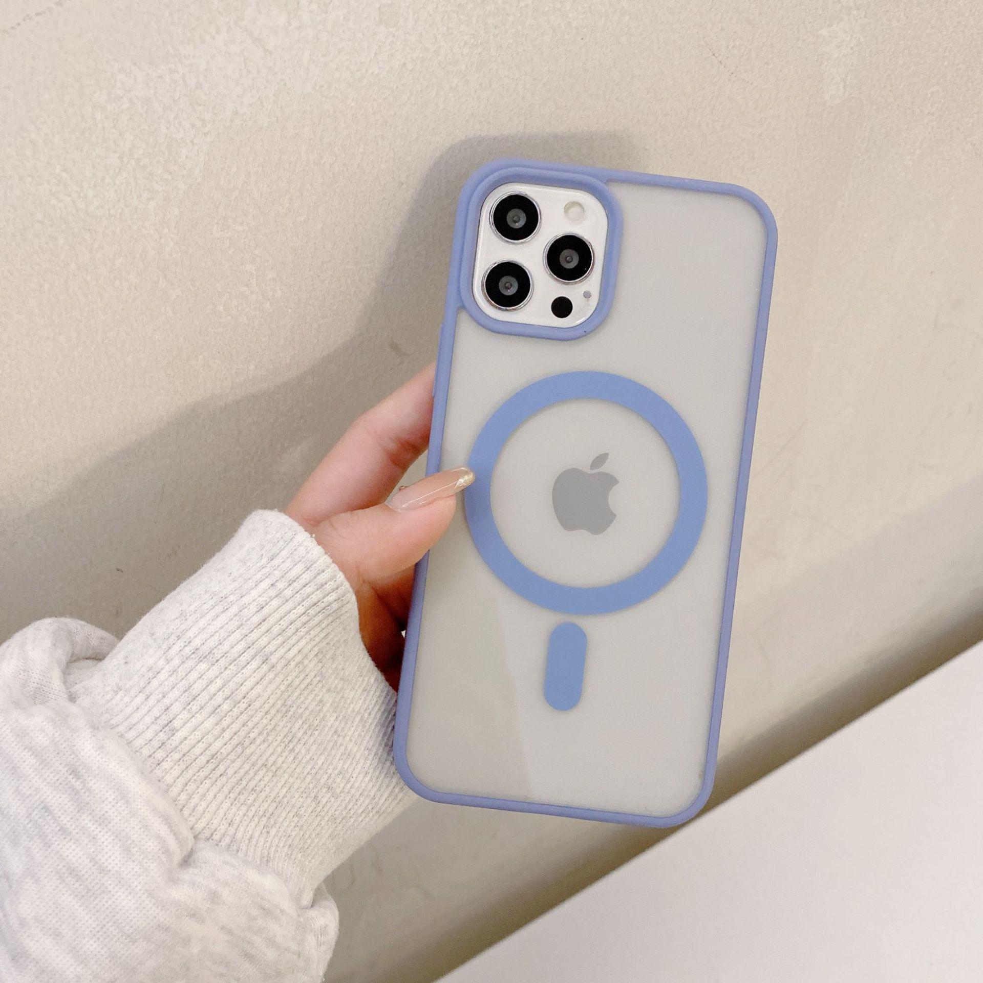 

Transparent Magnetic Macaron Case for iPhone 16 Pro Max/iPhone 15, Silicone, Acrylic, Drop-proof Apple 17