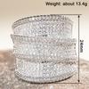Huitan Luxury Wide Ring for Women Wedding Party Fashion Accessories  Full Bright Cubic Zirconia Gold Color/CopperColor Jewelry