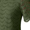 Women Lace Short Sleeve Mini Dress Crew Neck Scalloped Hem Hollow Out Pattern Style Casual Wear