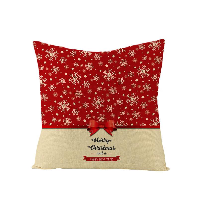 New Christmas Pillow Cover Printed Decorative Cushion Cover Home Sofa Cushion Linen Sofa Back