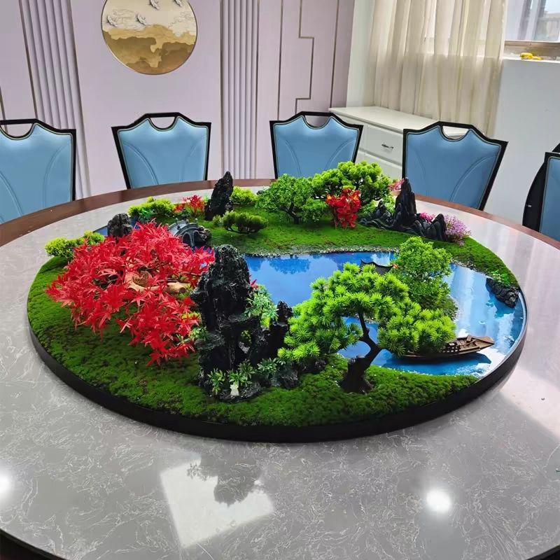 Best-selling Dining Table Flower Arrangement, Hotel & Restaurant Decor, Large Round Ornaments, Miniature Landscape Tree