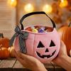 Portable Halloween Pumpkin Bucket Lace Bow Bow Candy Bag Cute Trick Or Treat Bags  Cosplay Dress-up