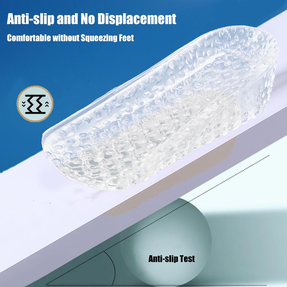 Silicone Heightening Insoles for Shoes Men Arch Support Pad Increase Height Gel Shoe Insoles Women Invisible Heel Lift Inserts