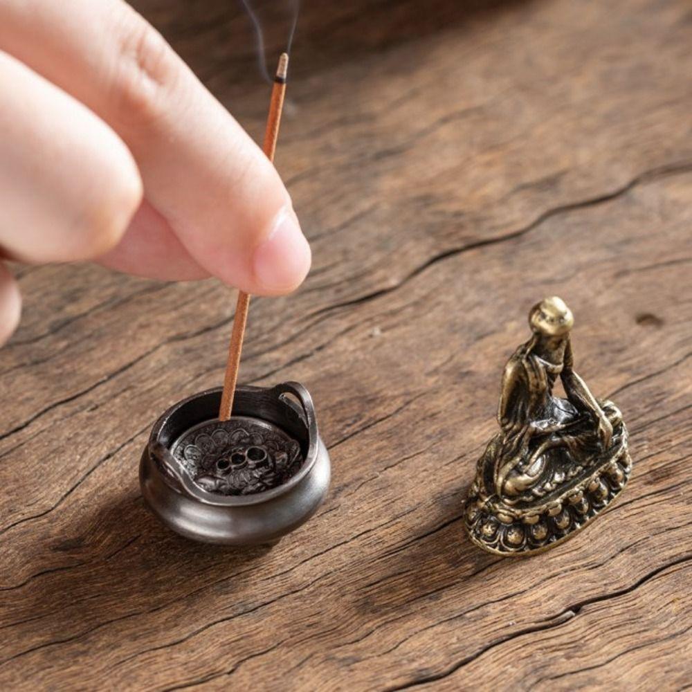 Mini Incense Burner Household Indoor Sandalwood Burner for Buddha Worship Antique Incense Burner