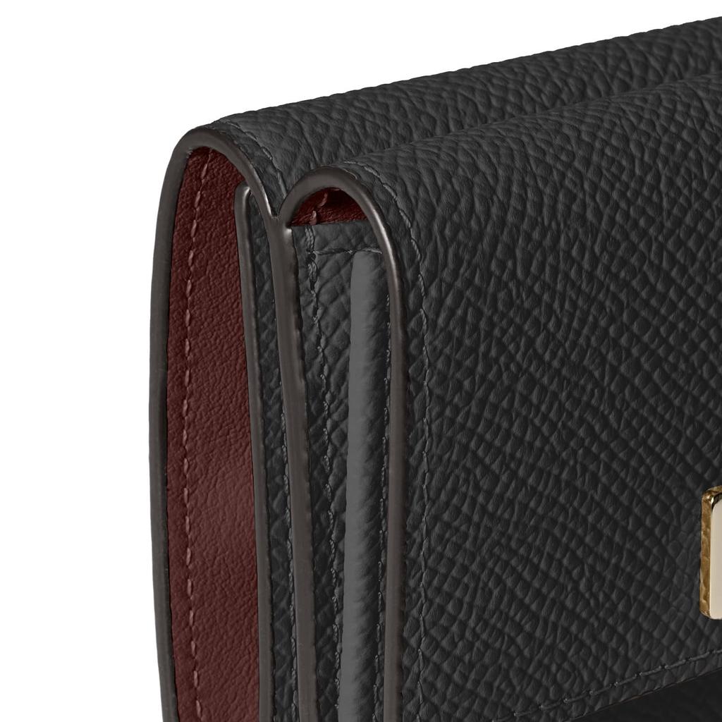 BONAVENTURA Vittoria Kleines Portemonnaie aus Nobile Leder (Schwarz x Bordeaux), Hergestellt aus echtem europäischen Leder, Perfektes Geschenk für Frauen (BWAN41-BKBX)