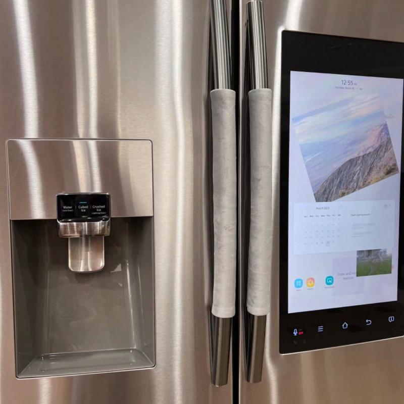 2Pcs Double-Door Refrigerator Oven Microwave Handle Gloves, Non-Slip Anti-Oil Warm Refrigerator Door Refrigerator Oven Handle Gloves