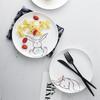 8 Zoll Keramik-Essteller mit Hasenmotiv, Osterhasen-Gerichte, Nachmittagstee, Dessertteller, Nudelgericht, Party-Servierplatte, mikrowellengeeignet