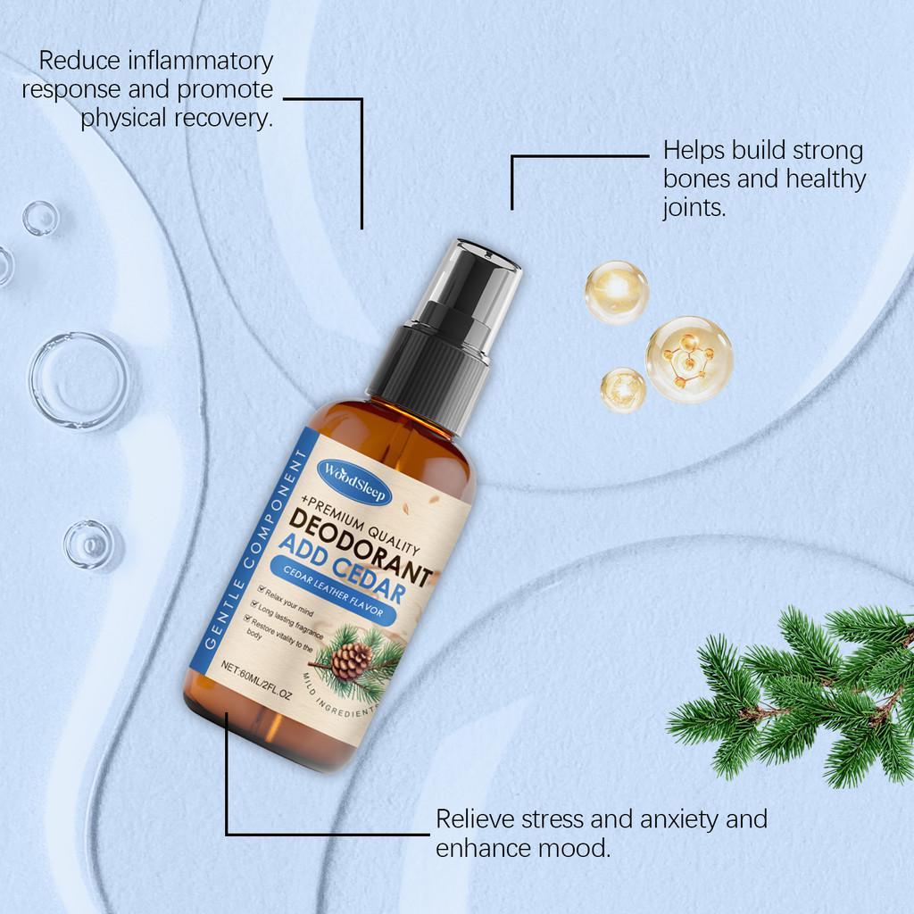 Woodsleep Magnesium Spray Cedar Infused Moisturizing Comforting Body Mist For Relaxation