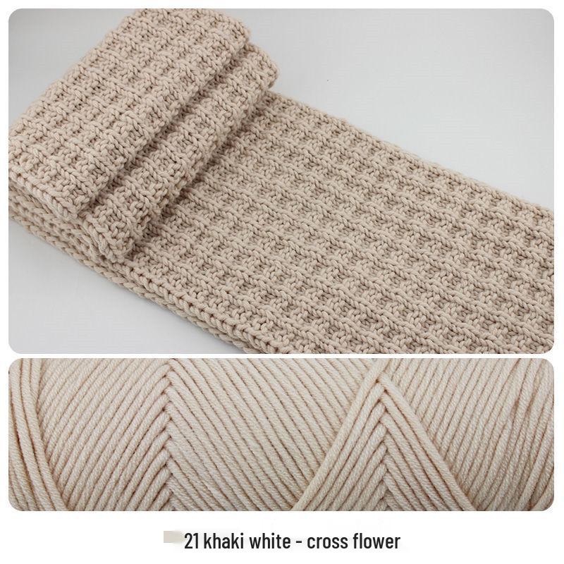 Hand-Knitted Cotton Wool Scarf Yarn for Men & Women, Coarse Wool & Milk Cotton Material, Worsted Crochet.