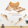 3pcs Sturdy Cat Wall Furniture Set-Moon-shaped Hammock Wooden Climbing Ladder CatStepBoard for Sleeping,Playing,Climbing
