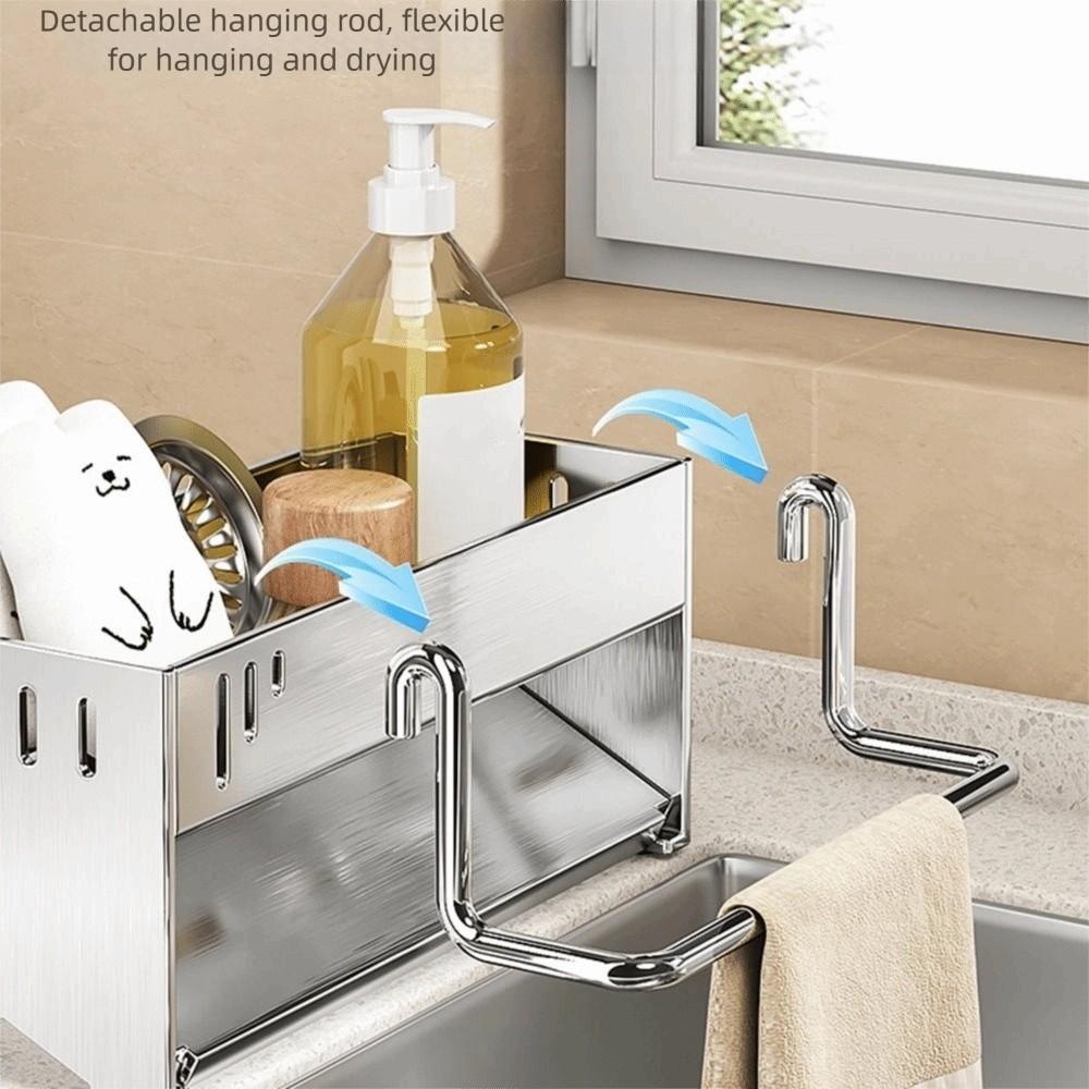 Detachable Kitchen Sink Rack Quick Dry Dishcloth Organizer Sponge Drainer Shelf  Bathroom Use