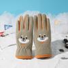 Children's Warm Gloves for Autumn and Winter  Five Fingered Fleece for Cold Protection Cute Cartoon  Student Outdoor Snow Play Ollie Fleece Gloves