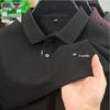 2025 Herren Baumwollähnliches Piqué Langarm Poloshirt mit Stickerei - Einfarbig, Umlegekragen, Lockere Passform