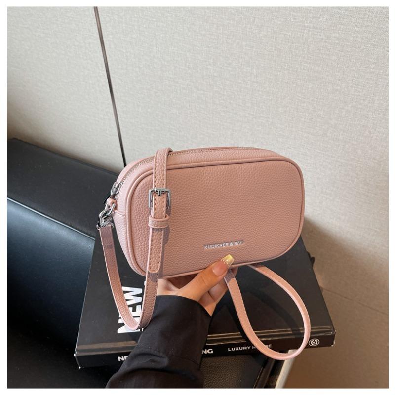 

Premium texture simple casual shoulder bag women s summer new versatile messenger small square bag розовый