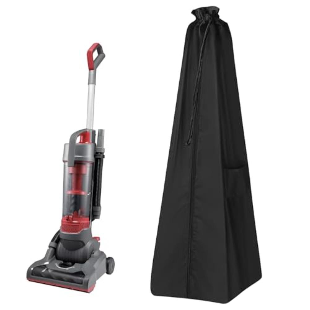 Upright Vacuum Cleaner Protective Cover In 210D Oxford Cloth, Full Size Fit For Most Brands, Black With Handle And Side Zipper