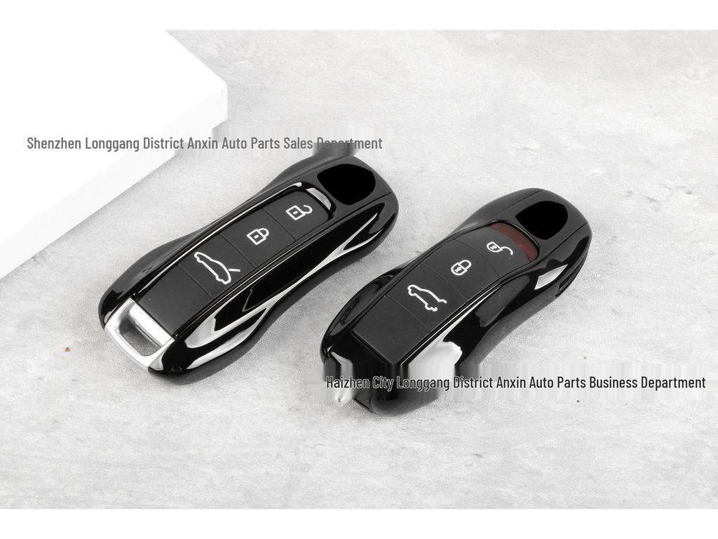 Czarna Jadeitowa Obudowa Kluczyka dla Porsche Macan, 718, Cayenne, Panamera, Taycan, 911