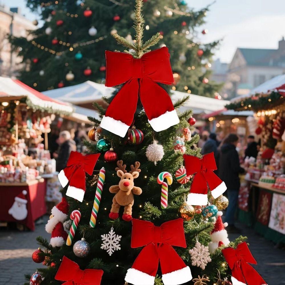 Creative Christmas Bow Decoration 3D Wine Red Bowknot  Christmas Tree Decoration