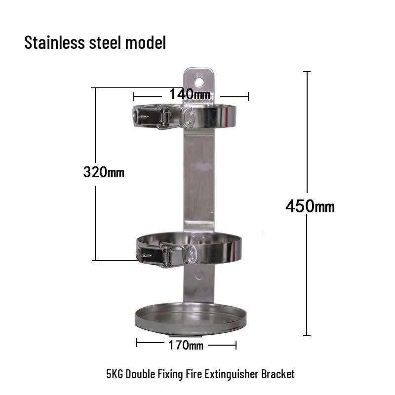 YunDuo 5KG Fire Extinguisher Double Clamp 304 Stainless Steel Bracket