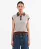 Minasu Color Combination Stripe Sleeveless_Brown