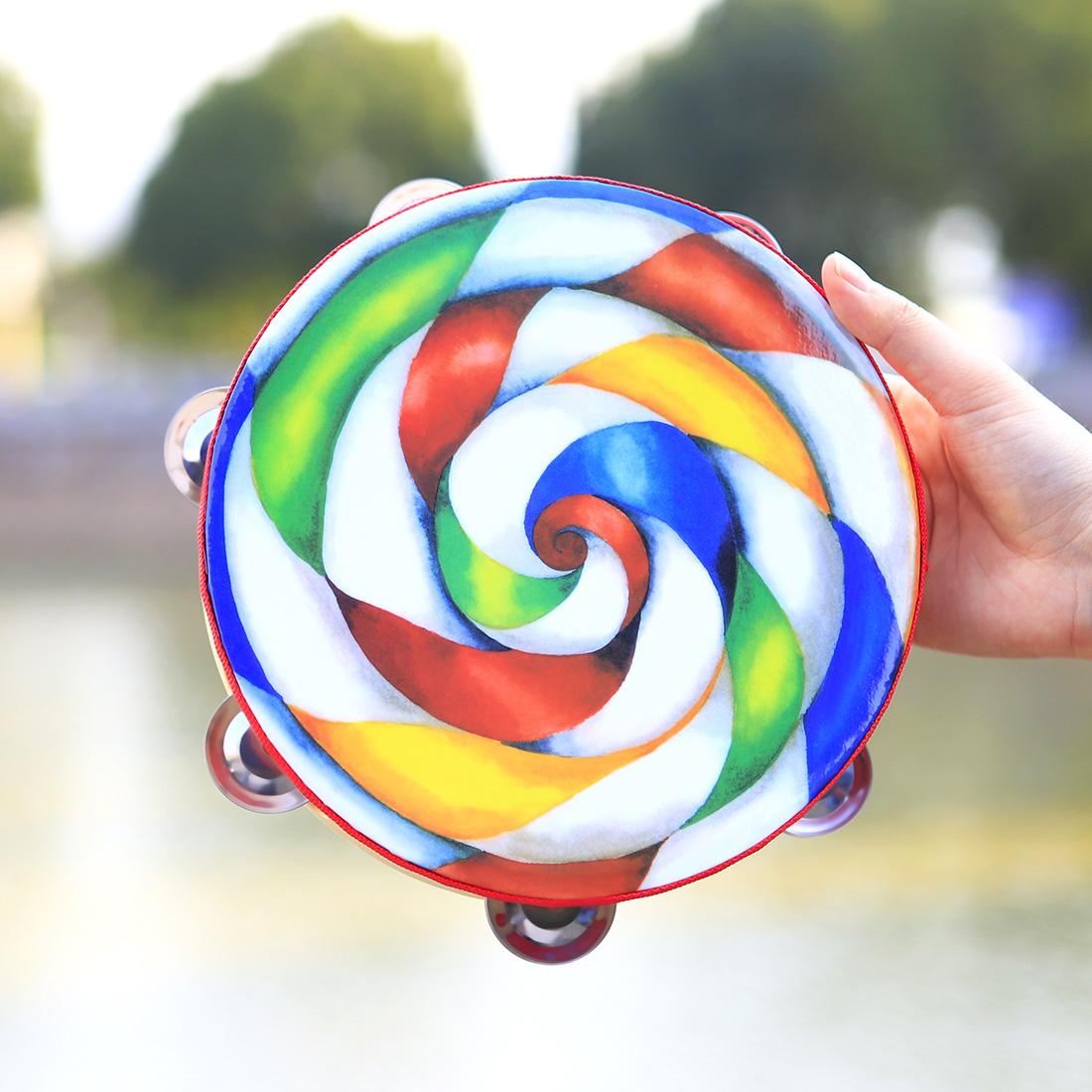 Orff 8 дюймов бубен леденец узор колокольчик барабан для вечерние KTV Jingle Bell детские — фото 4