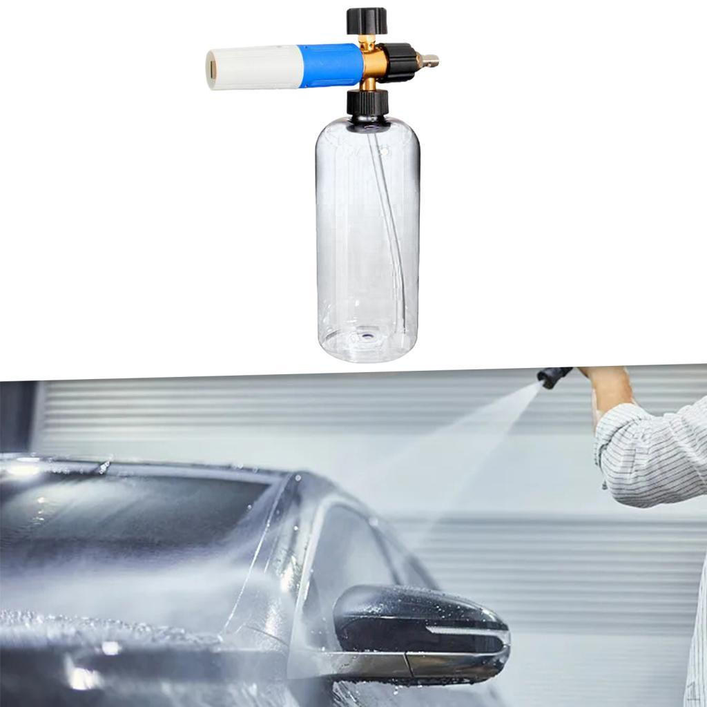 Car Wash Foam Sprayer Pot Adjustable Nozzle Spray High Pressure for House white blue head