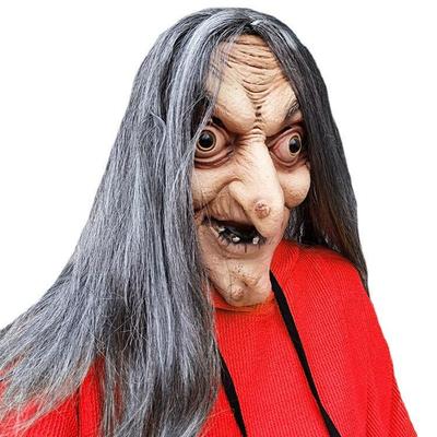 Flesh-Colored Witch Mask for Halloween Pranks and Escape Room Costumes