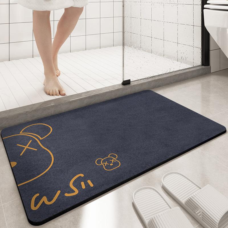Diatom Mud Mat Cushioned Bathroom Bathroom Door Moisture-wicking Non-slip Mat Home Entry Mat Toilet Pedal Mat Durable