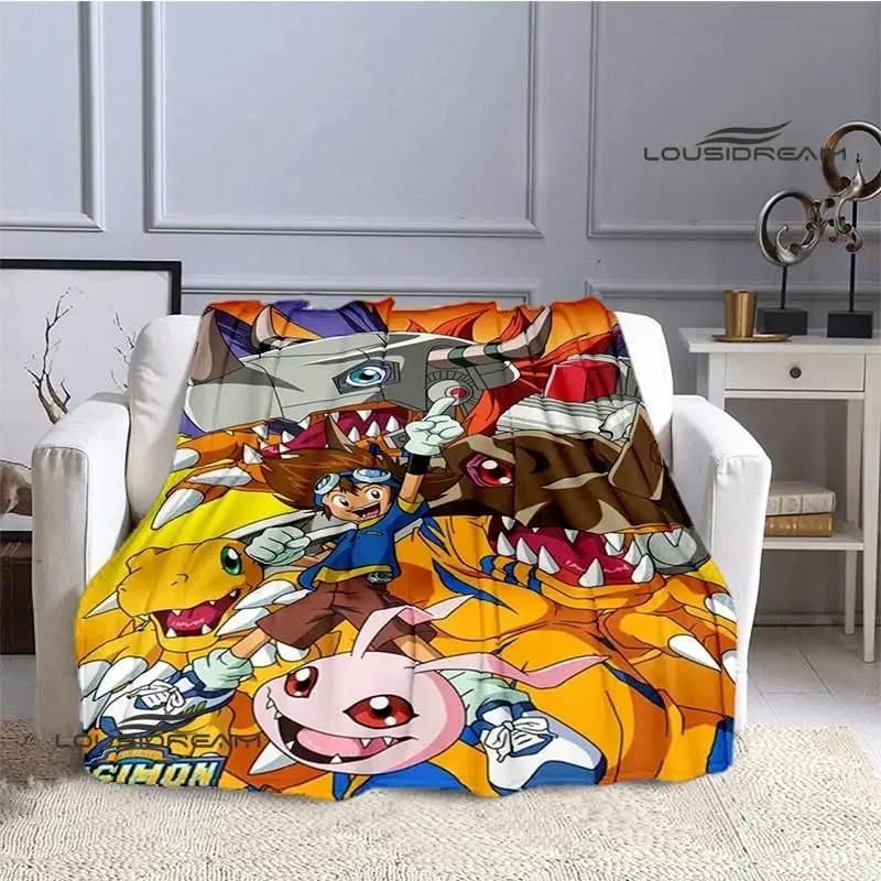 Coperta stampata cartone animato Digimon Coperta in flanella Coperta calda coperta da picnic Coperta da casa da viaggio fodere per letto Regalo di compleanno