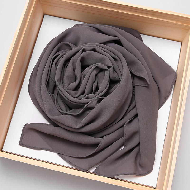 Big Size Long Hijab Premium Heavy Chiffon Scarf Malaysian Muslim Hijab Long Shawl Plain Wraps Tudung Bawal 2M*72CM