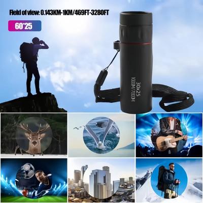 New  2000X25 Hd Monocular Telescope: Mini Portable, For Outdoor Camping, Hunting & Birdwatching