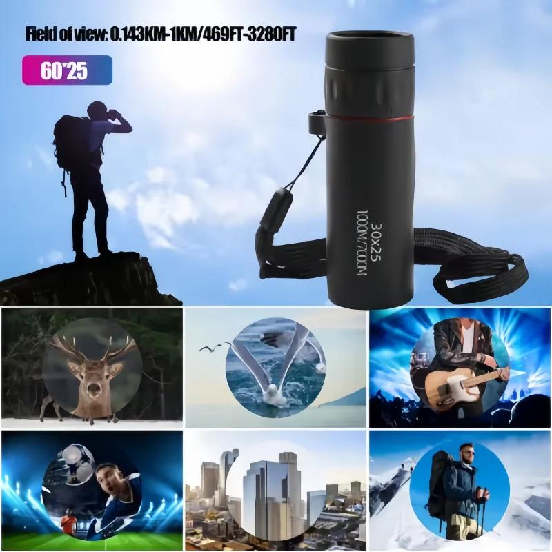 2000x25 HD Monocular Telescope Mini Portable for Outdoor Camping Hunting Birdwatching