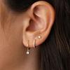 New Light Luxury Zircon Stud Earrings for Women Gold Plated Exquisite Minimalist Copper Metal Geometric Earrings Wedding Jewelry