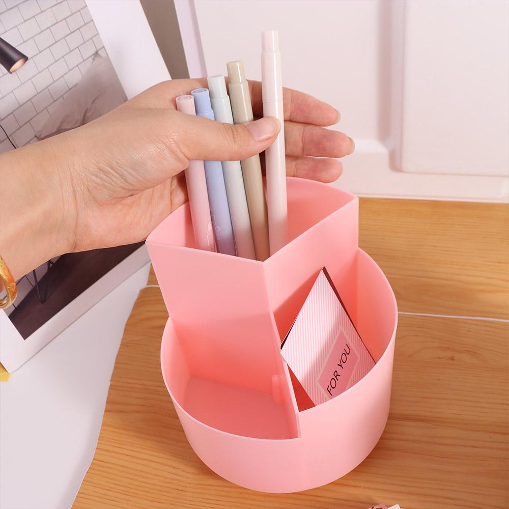 Stationery Organizer Makeup Brush Holder Storage Box Rotatable Pen Holder School Office